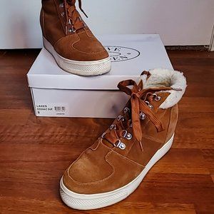 🍂 Steve Madden Suede Wedge Sneaker Lakes Cognac Sue